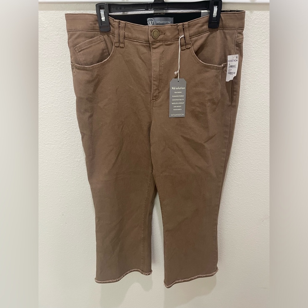 Wit & Wisdom High Rise Wheat Brown Absolution Pants women’s size 14 New NWT